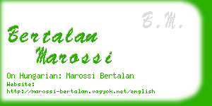 bertalan marossi business card